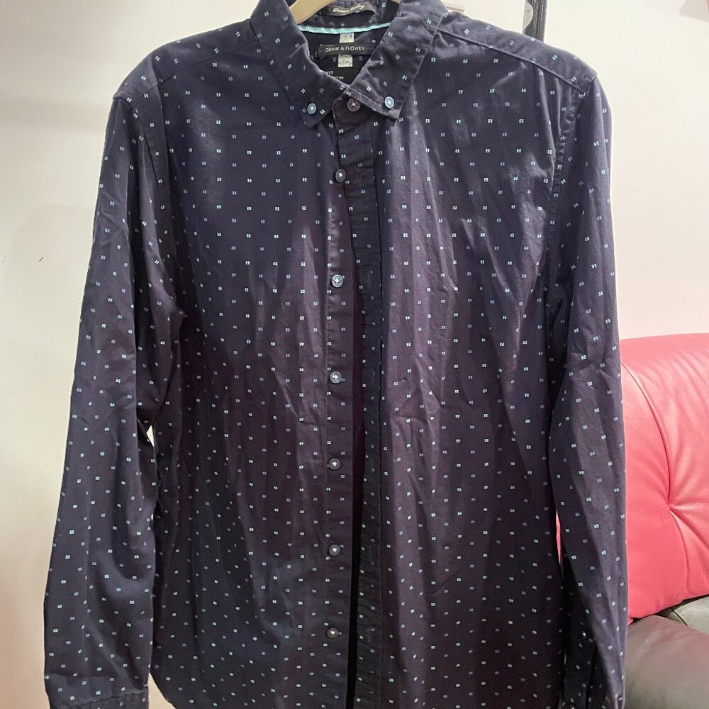 Denim and Flower Men's Button Down